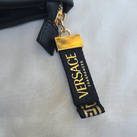 Versace Black and Gold Patterned Pouch - Picture 6 of 8